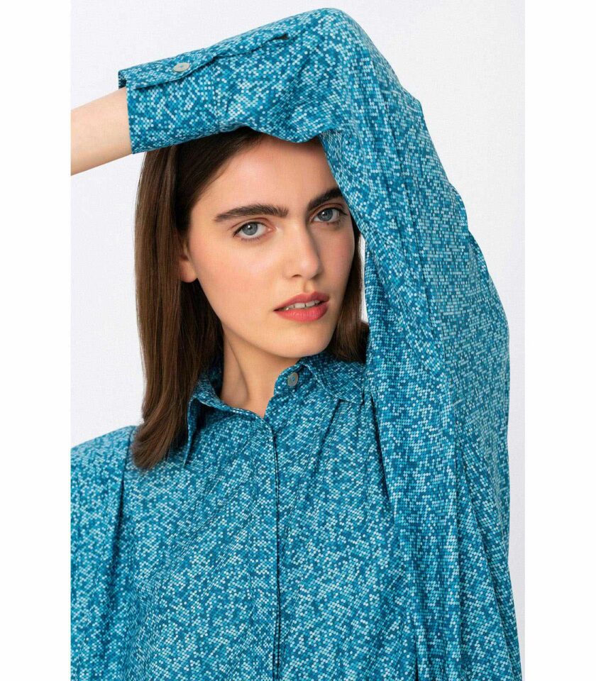 Elizabeth LaGre Melissani-Print Long Oversize Shirt Melissani-Εμπριμέ Σεμιζιέτα