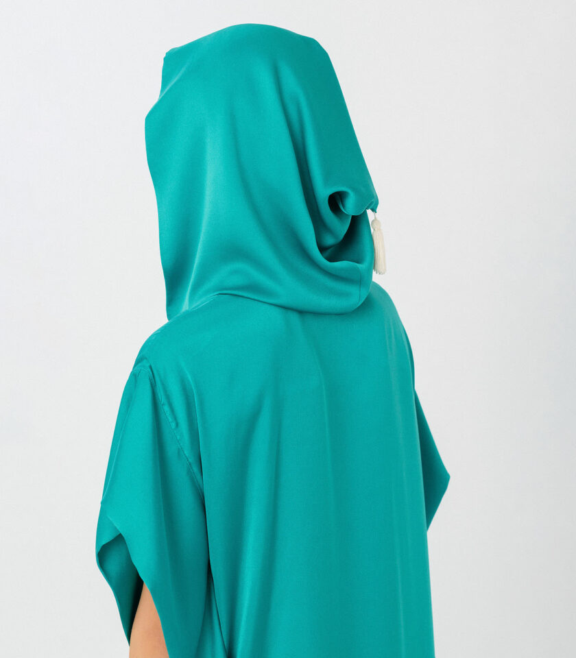 Emerald Hooded Kaftan Σμαραγδί Καφτάνι Με Κουκούλα Elizabeth LaGre