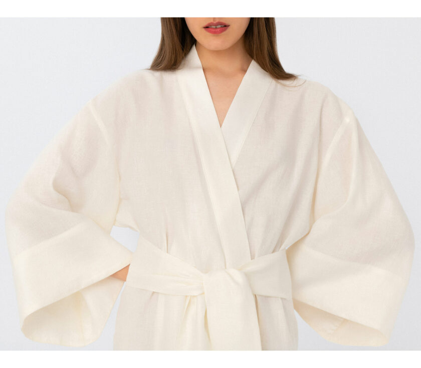 Ivory Mini Kimono Dress /Ivory Μίνι Φόρεμα Κιμονό - Elizabeth LaGre
