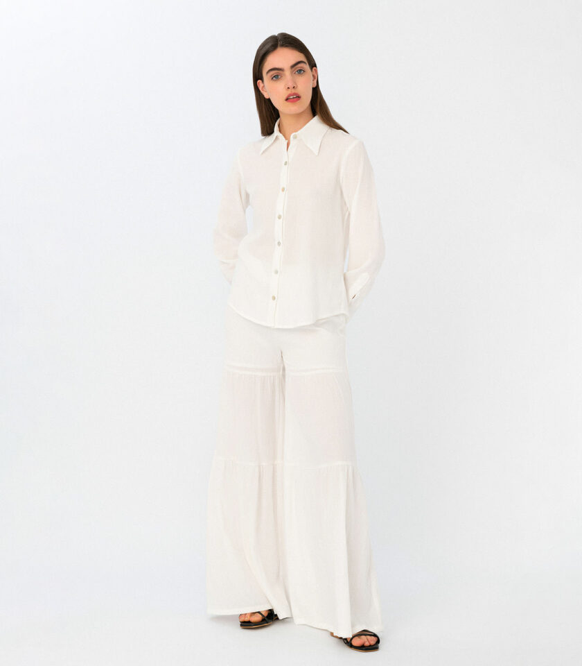 Ivory Cotton Shirt / Ivory Βαμβακερό Πουκάμισο - Elizabeth LaGre