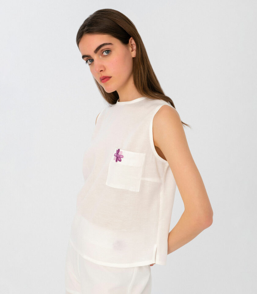 Embroidered Sleeveless Top / Αμάνικη Μπλούζα Με Κέντημα - Elizabeth LaGre