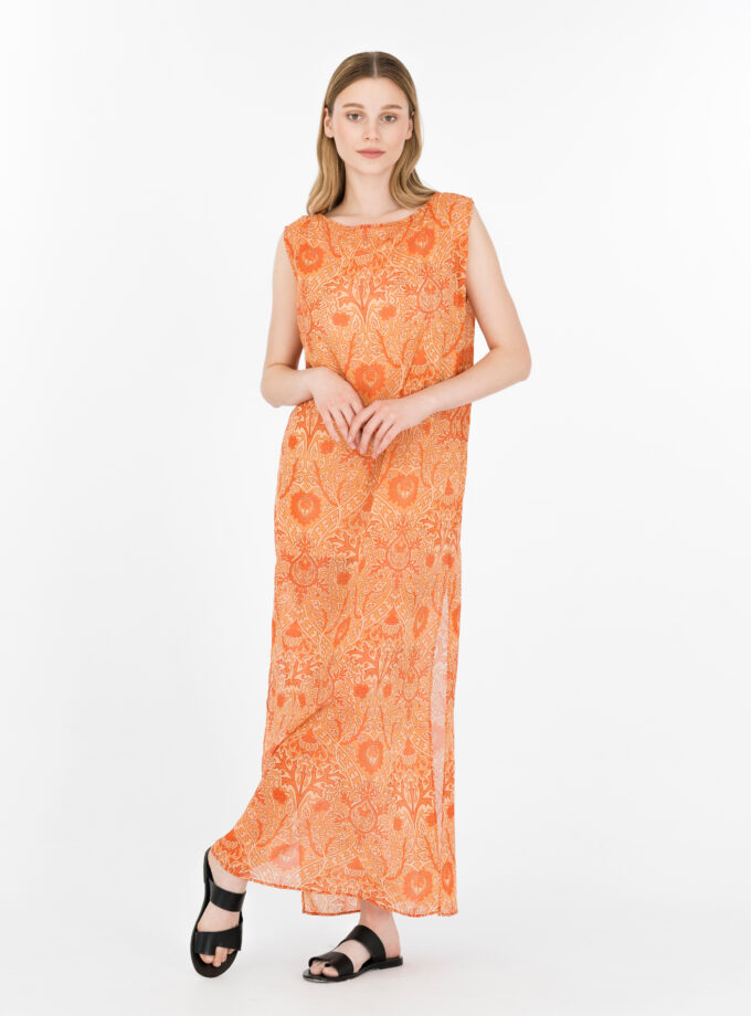 Lotus Printed Sleeveless Maxi Dress / Lotus Εμπριμέ Αμάνικο Φόρεμα - Elizabeth LaGre