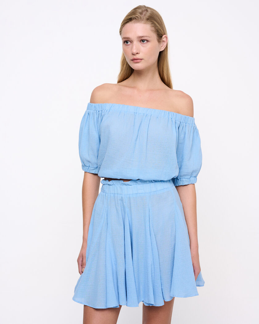 Sky Blue Mini Skirt / Γαλάζια Μίνι Φούστα - Elizabeth LaGre