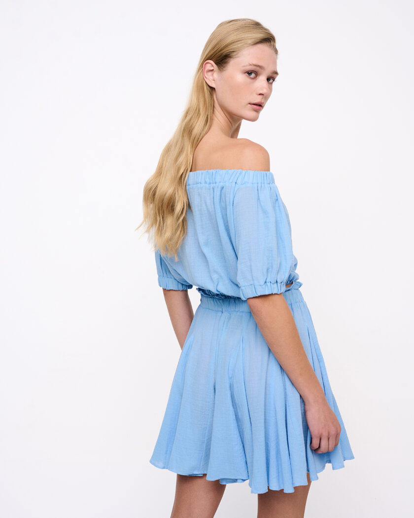 Sky Blue Mini Skirt / Γαλάζια Μίνι Φούστα - Elizabeth LaGre