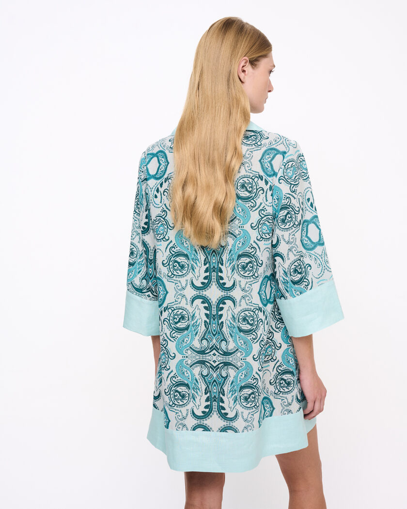 Kirki Print Mini Kaftan Dress / Kirki Εμπριμέ Μίνι Καφτάνι Φόρεμα - Elizabeth LaGre