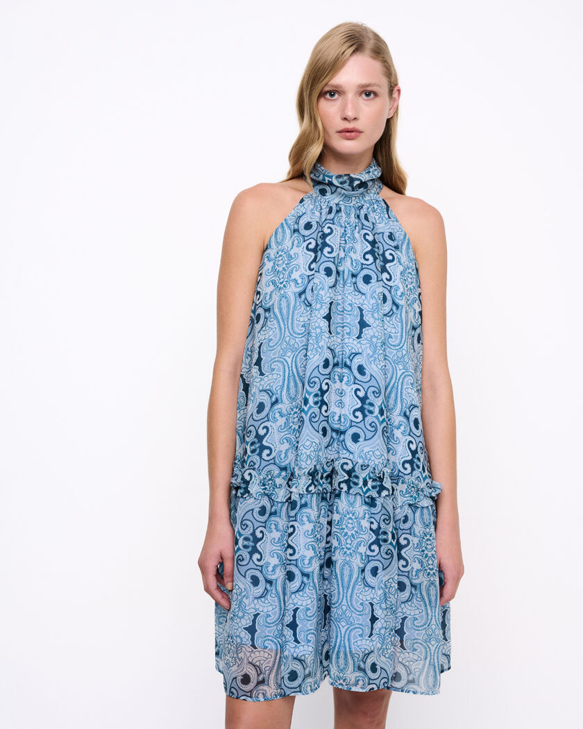 Pacifico Print Sleeveless Dress / Pacifico Εμπριμέ Αμάνικο Φόρεμα - Elizabeth LaGre