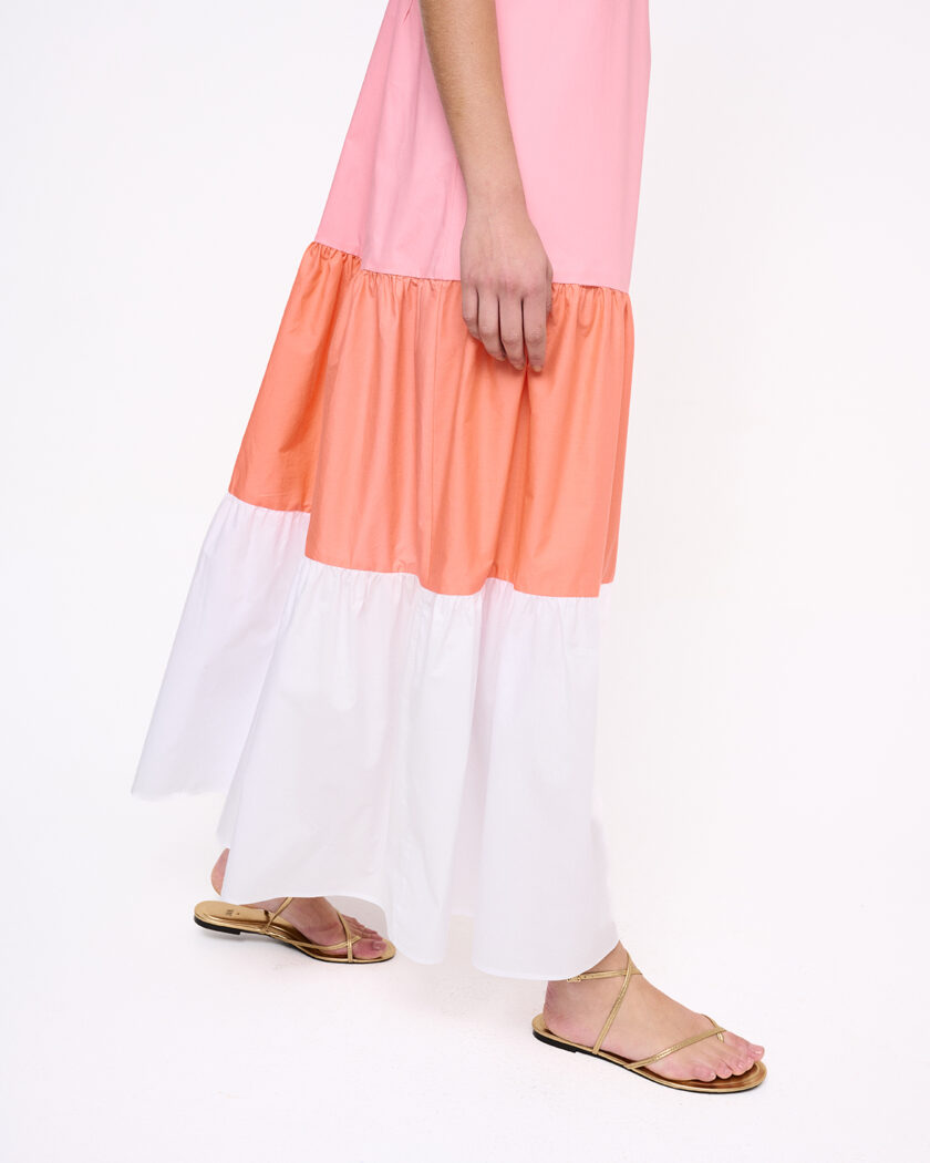 Thin Strap 3 Color Maxi Dress / Τρίχρωμο Μάξι Φόρεμα Με Τιράντες - Elizabeth LaGre
