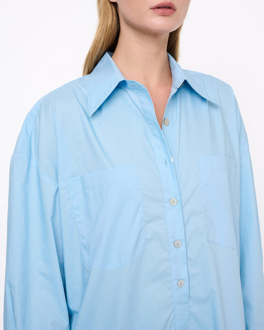 Sky Blue Oversize Midi Shirt Dress / Γαλάζιο Oversize Μίντι Φόρεμα - Elizabeth LaGre